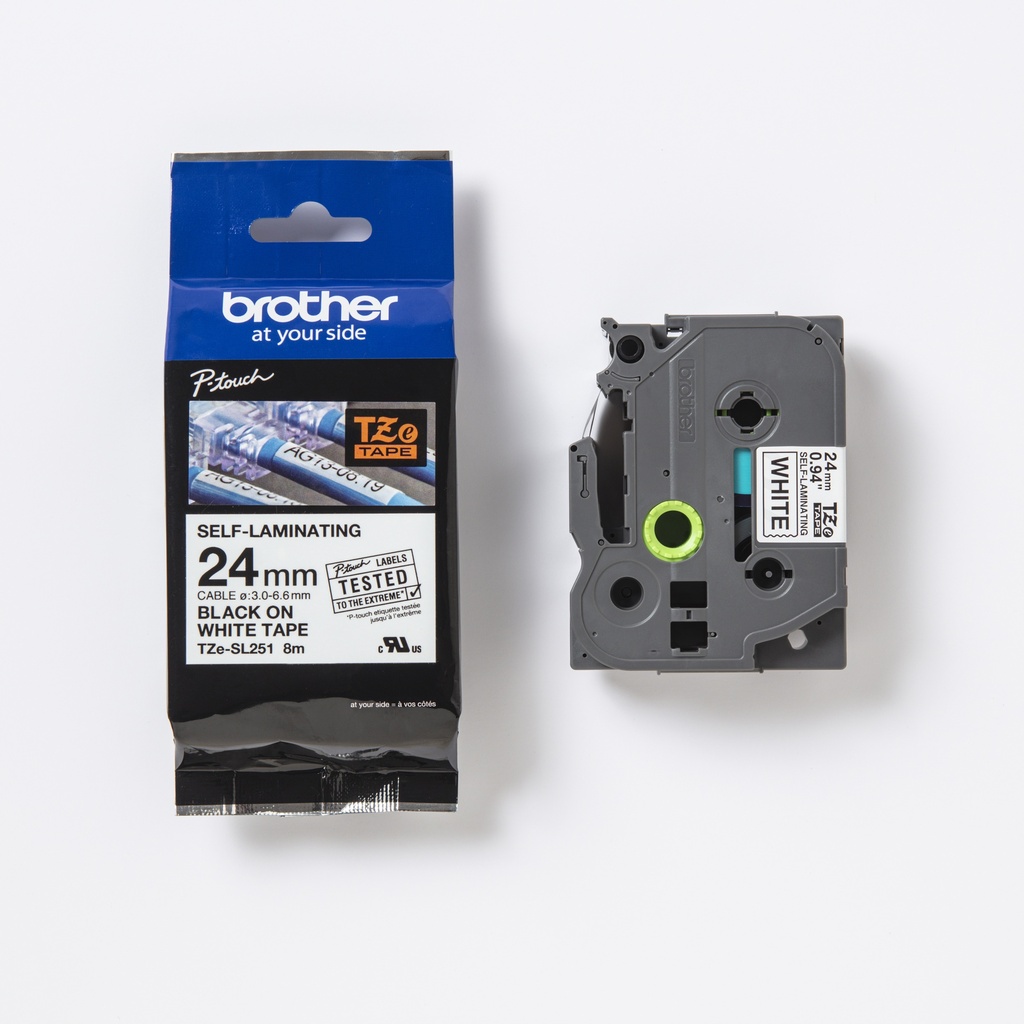BROTHER TZE-251 LAMININATED Tape, 24MM 8M white